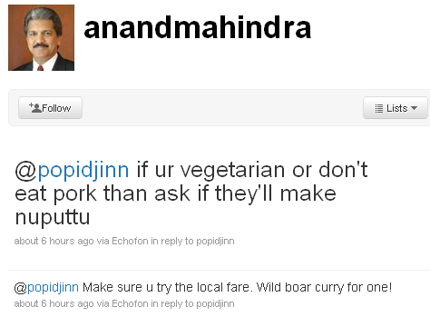 Wild Boar Curry at Club Mahindra Special Dish: