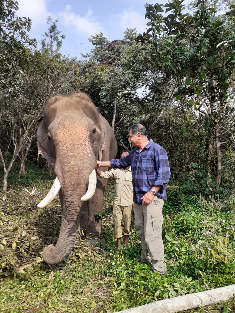 Colonel Muthanna with Elephant Mahendra